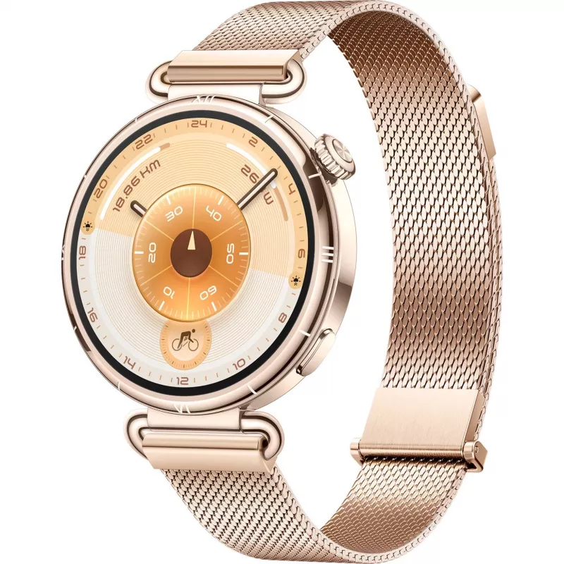 Smartwatch HUAWEI WATCH GT6 1.32 cala AMOLED, 41 mm, stal nierdzewna, złoty, pasek mediolański, IP69, 14-dniowa bateria
