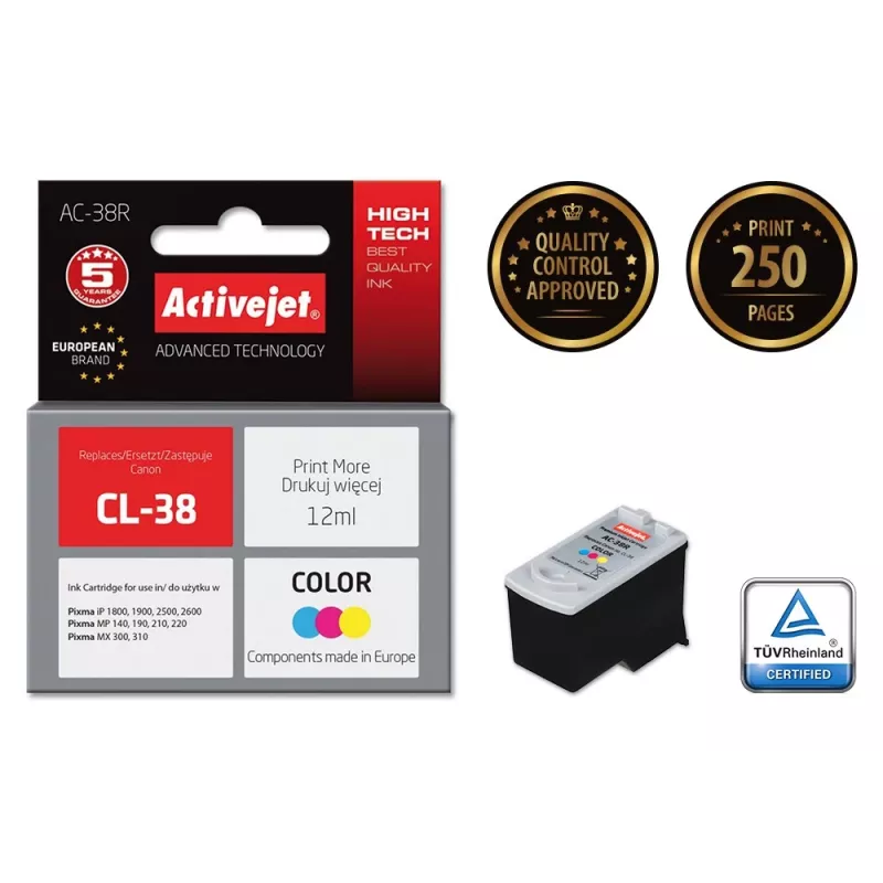 Activejet AC-38R tusz (zamiennik Canon CL-38; Premium; 12 ml; kolorowy)