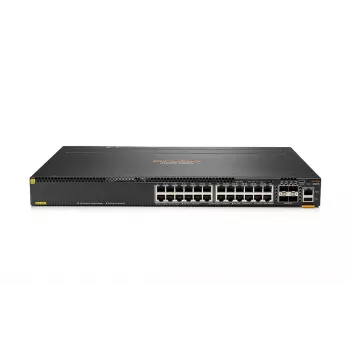 HPE - Aruba 6300M - Switch - L3 - zarządzany - 48 x 10/100/1000 (1 PoE+) + 4 x 1 Gigabit / 10 Gigabit / 25 Gigabit / 50 Gigabit SFP56 (Uplink / Stacking) Front i Side do Tylu