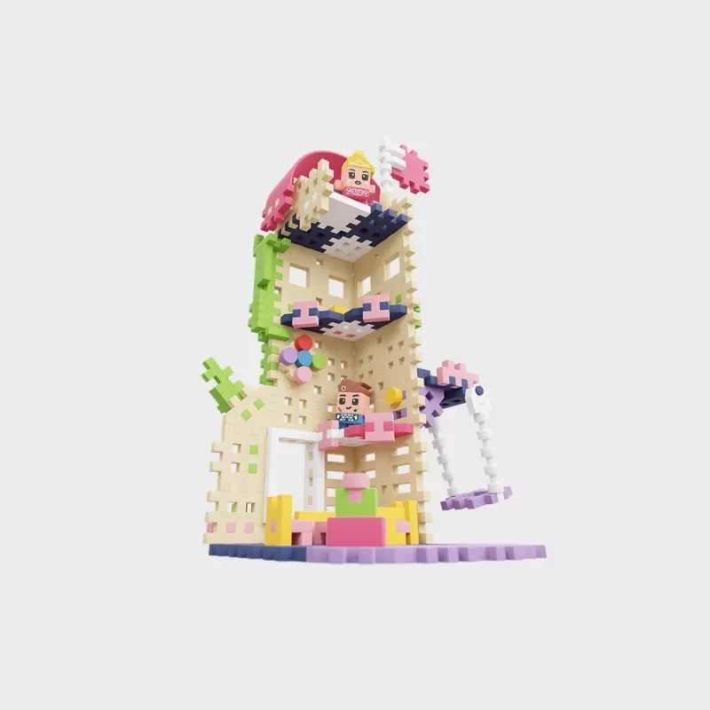 Klocki konstrukcyjne Marioinex Mini Waffle Princess Fantasy – Wieża Fantazji, 148 elementów