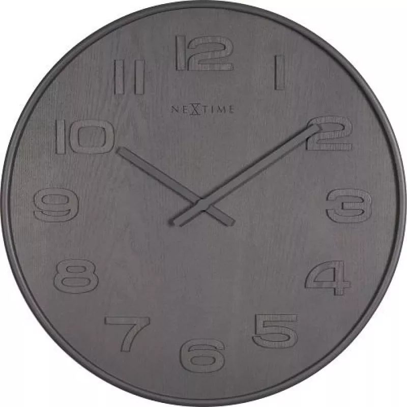 NeXtime klok 3095gs Wood Wood Big, Ø52,8 cm, Ściana, Szary