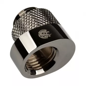 Adapter BitsPower X-Cross G1/4 cala męski na G1/4 cala żeński, przesunięcie 5 mm, błyszcząca czerń