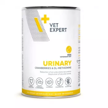 Mokra karma dla psa VETEXPERT Urinary Chicken 400 g — weterynaryjna mokra dieta wspomagająca układ moczowy, dla dorosłych psów, wilgotność 80%