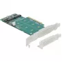 Karta DeLOCK PCI Express x8 na 2 wewnętrzne złącza NVMe M.2 Key M z obsługą bifurkacji, niskoprofilowa