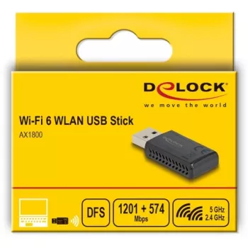 DeLOCK Wi-Fi 6 Dwuzakresowy Klucz USB WLAN AX1800 1201 + 574 Mbps