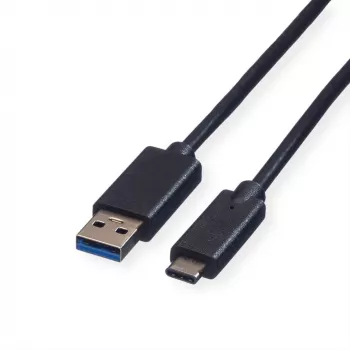 ROLINE - Kabel USB - USB typu C (M) - 9-pin USB typu A (M) - 1 m (USB 3.1) - Formowany - Czarny (11.02.9011)