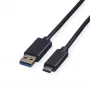 ROLINE - Kabel USB - USB typu C (M) - 9-pin USB typu A (M) - 1 m (USB 3.1) - Formowany - Czarny (11.02.9011)