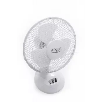 Adler | AD 7302 | Wentylator biurkowy | Biały | Średnica 23 cm | Liczba prędkości 2 | Oscylacja | 60 W | Nie