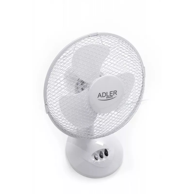 Adler | AD 7302 | Wentylator biurkowy | Biały | Średnica 23 cm | Liczba prędkości 2 | Oscylacja | 60 W | Nie