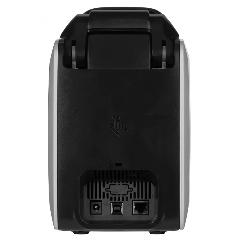 Plastic card printer Zebra ZC300 — Dye-sublimation/Thermal transfer, 300x300 DPI, LCD, 100-sheet input, Ethernet, srebrny/Czarny