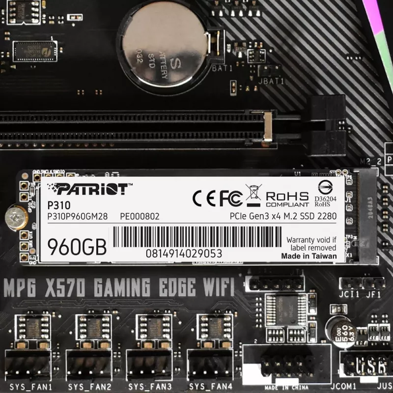 SSD drive Patriot Memory 960GB M.2 PCI Express 4.0 NVMe P310P960GM28