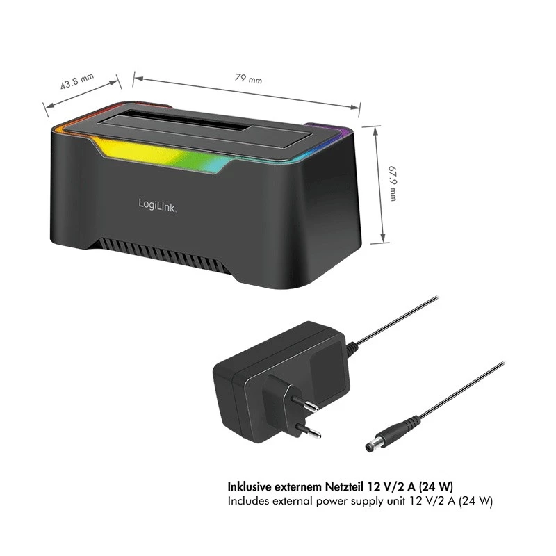 LogiLink HDD docking station LogiLink Quickport USB 3.2 1-Port for 2,5/3,5 SATA (QP0035)