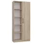 Regał biurowy Top e shop RD-80 SONOMA KPL, wykończenie dąb, 10 półek, 800×300×1820 mm, rama z płyty wiórowej