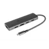 Koncentrator interfejsów Alcasa HUB-C001A USB Type-C 5000 Mbit/s Antracyt