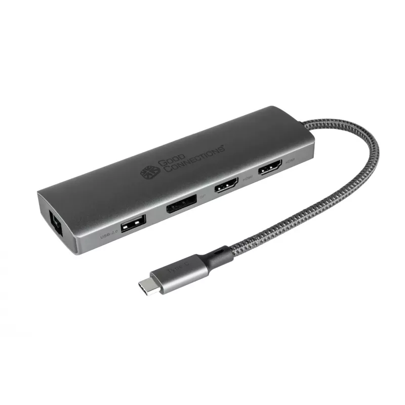 Koncentrator interfejsów Alcasa HUB-C001A USB Type-C 5000 Mbit/s Antracyt