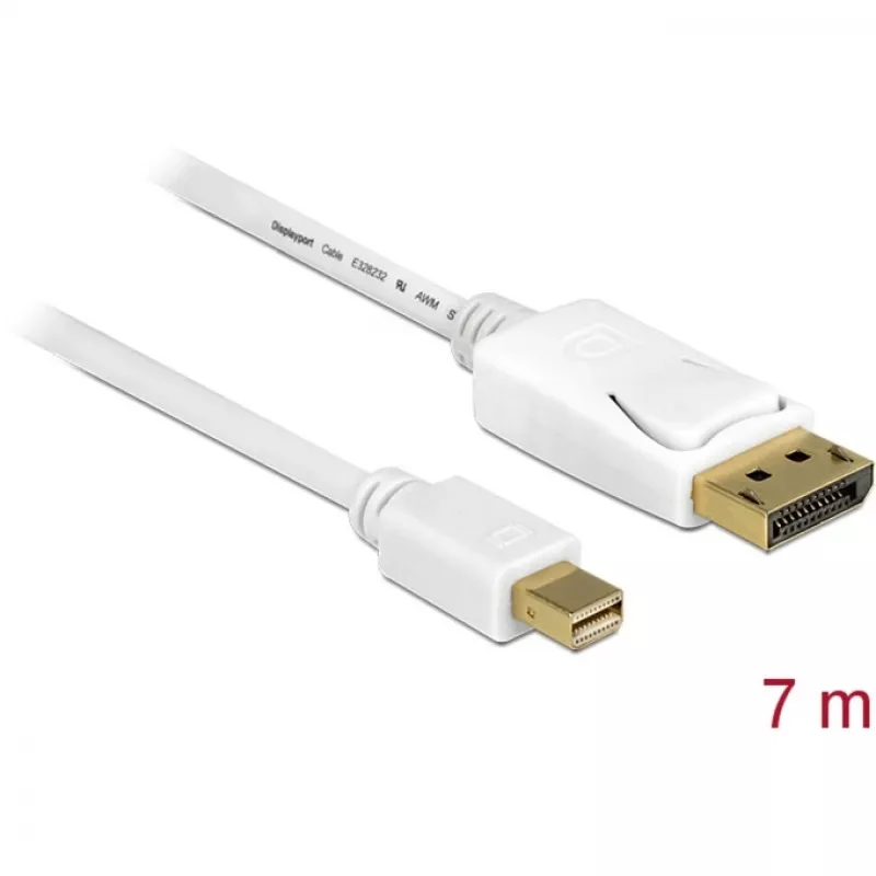 Kabel DisplayPort DeLOCK 83485 Mini DisplayPort 7 m biały