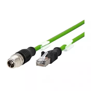 METZ CONNECT - Kabel sieciowy - 8-pin M12-X (M) na RJ-45 (M) - 2,0 m - ekranowany - KAT. 6a - ekranowany, bezzaczepowy, linka - zielony (142M2X15020)