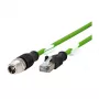 METZ CONNECT - Kabel sieciowy - 8-pin M12-X (M) na RJ-45 (M) - 2,0 m - ekranowany - KAT. 6a - ekranowany, bezzaczepowy, linka - zielony (142M2X15020)