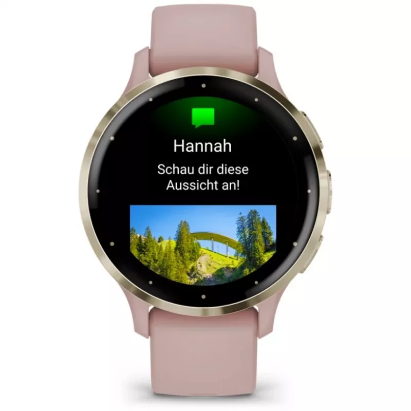 Garmin Venu 3S 3,05 cm (1,2) AMOLED 41 mm Cyfrowy 390 x 390 pikseli Ekran dotykowy Złoty, Różowy Wi-Fi GPS (satelitarny)
