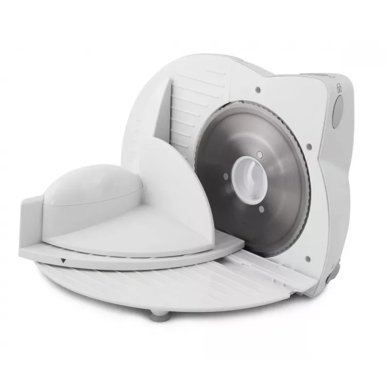 Elektryczna krajalnica do żywności ESPERANZA EKM017W — 150 W, ostrze ze stali nierdzewnej 17 cm, maks. plasterek 15 mm, kolor stal nierdzewna, obudowa z tworzywa sztucznego