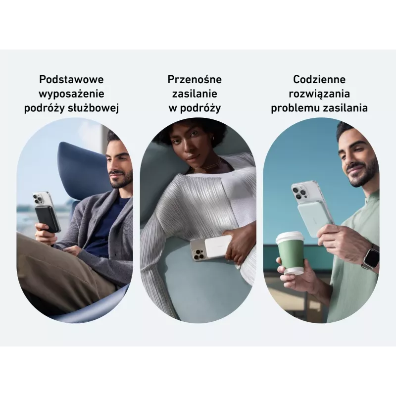 Anker MagGo Power Bank 10K Magnetyczna Bezprzewodowa Biała, Biały