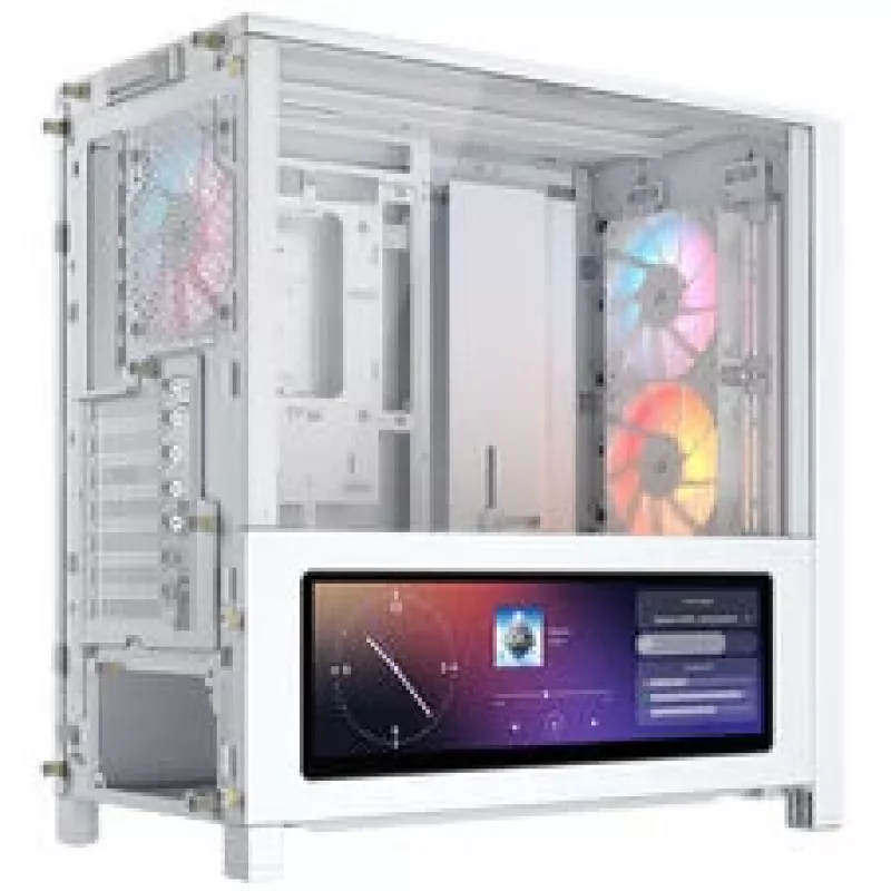 Corsair FRAME 4000D LCD RS Obudowa PC, Midi-Tower, ATX, ARGB, Szkło hartowane - Biała