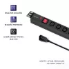 Qoltec 53998 Listwa zasilająca do RACK 19 | 1U | 10A | PDU | 8xIEC C13 | 2m