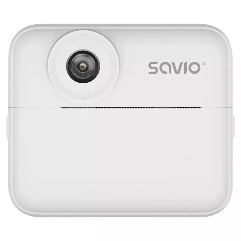 Aparat natychmiastowego druku SAVIO AN-01 dla dzieci, biały, 2,4-calowy LCD, MicroSDHC do 32 GB, USB-C, bateria 1200 mAh, bez wbudowanej lampy błyskowej