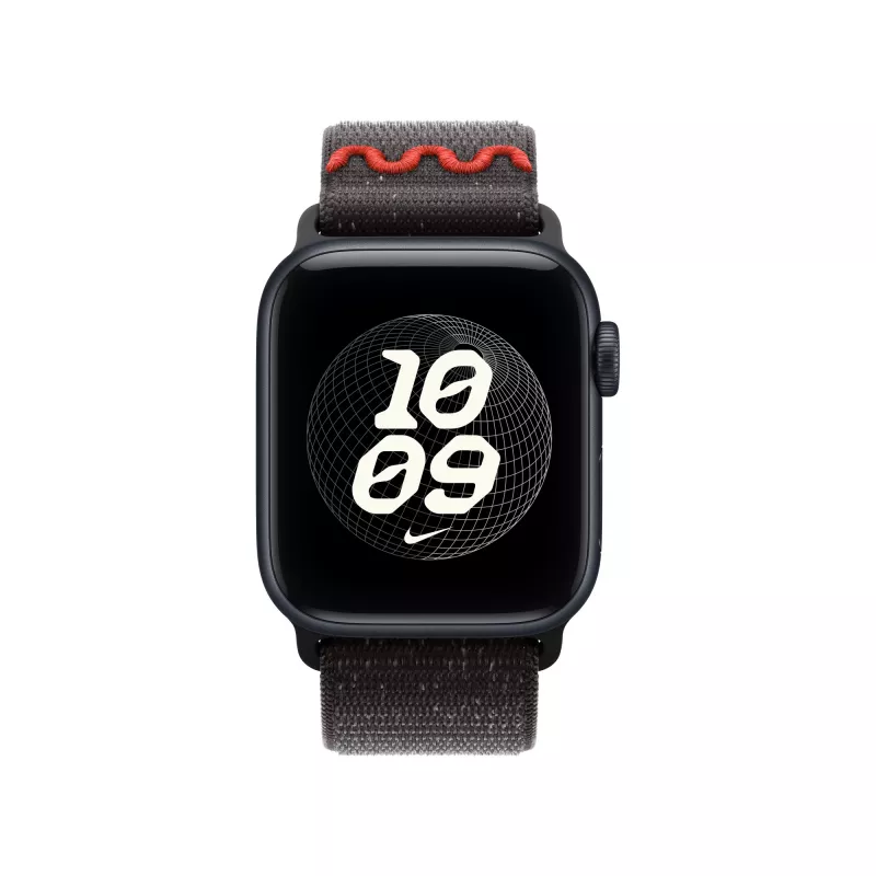 Pasek Apple Nike Sport Loop Czarny Nylon, Poliester z recyklingu, Spandex