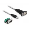 DeLOCK 63465 Kabel szeregowy Czarny Przezroczysty 1.8m USB Typ-A DB-9