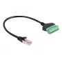 Kabel DeLOCK RJ45 Cat.6 z wtyczką do adaptera z blokiem zacisków 30 cm Czarny Zielony