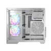 PC case MODECOM Volcano Panorama Midi Tower biały — micro ATX, szkło hartowane, ARGB, USB-C, obsługa GPU 400 mm