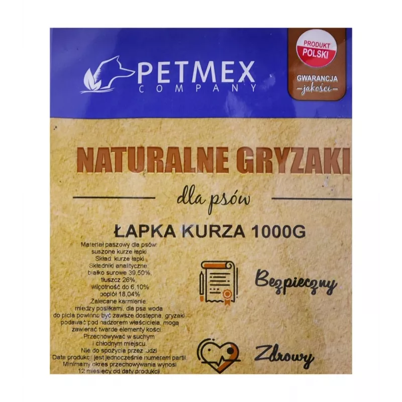 PETMEX gryzak dla psa Kurza łapka - 1 kg