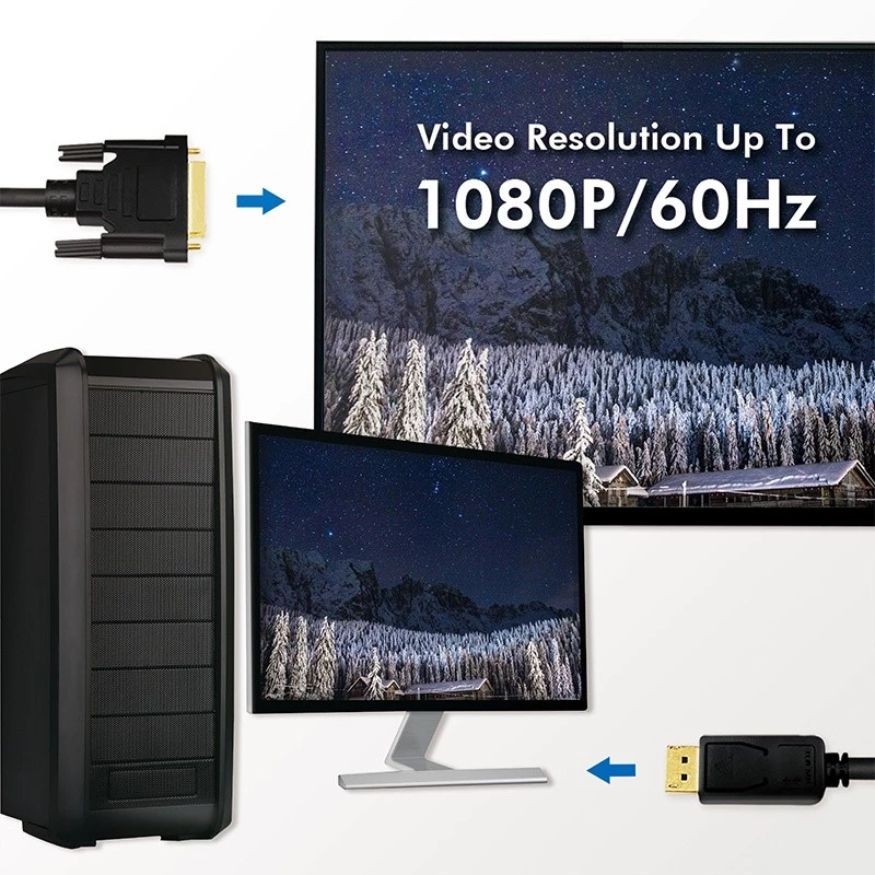 Kabel DisplayPort na DVI, czarny, 5m