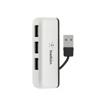 Belkin USB 2.0 4-Port Travel Hub, Srebrny, F4U021bt
