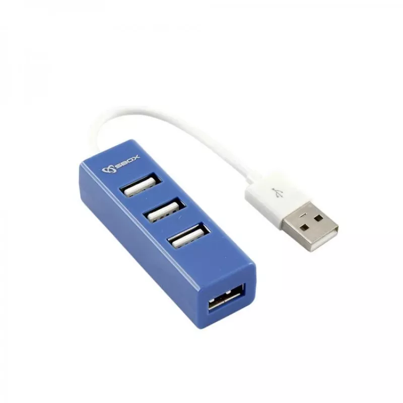 Sbox H-204 USB 4-portowy hub USB Blueberry Blue