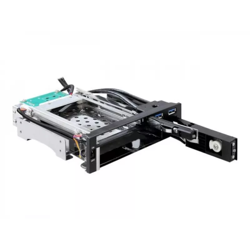 DeLOCK 5,25 Mobilna kieszeń na 1 x 2,5 + 1 x 3,5 SATA HDD + 2 x porty USB3.0 - mobilna kieszeń na dysk - 6,4 cm, 8,9 cm (2.5, 8,90cm (3.5)) (47209)