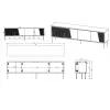 szafka RTV ABI 4D 200x38x62 czarny matowy