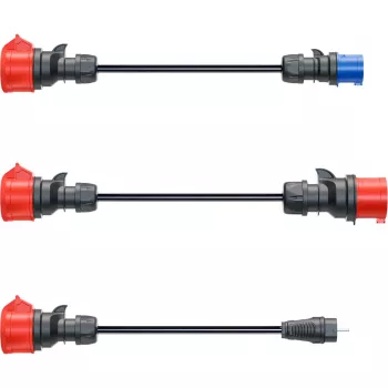 Zestaw adapterów go-e do Gemini flex 11 kW, 3-częściowy (czarny, 30 cm)