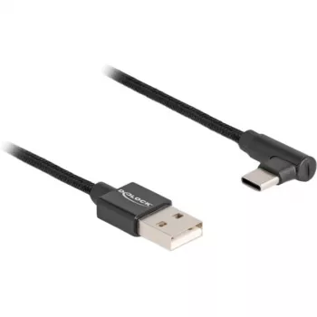 Kabel DeLOCK USB 2.0 Typ-A męski do USB Typ-C męski kątowy 3 m czarny