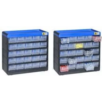 Magazynek na pojemniki magazynowe allit VarioPlus Pro 464620 modułowy organizer na drobne części 29/50 pojemników, szer. x wys. x gł. 300 x 285 mm