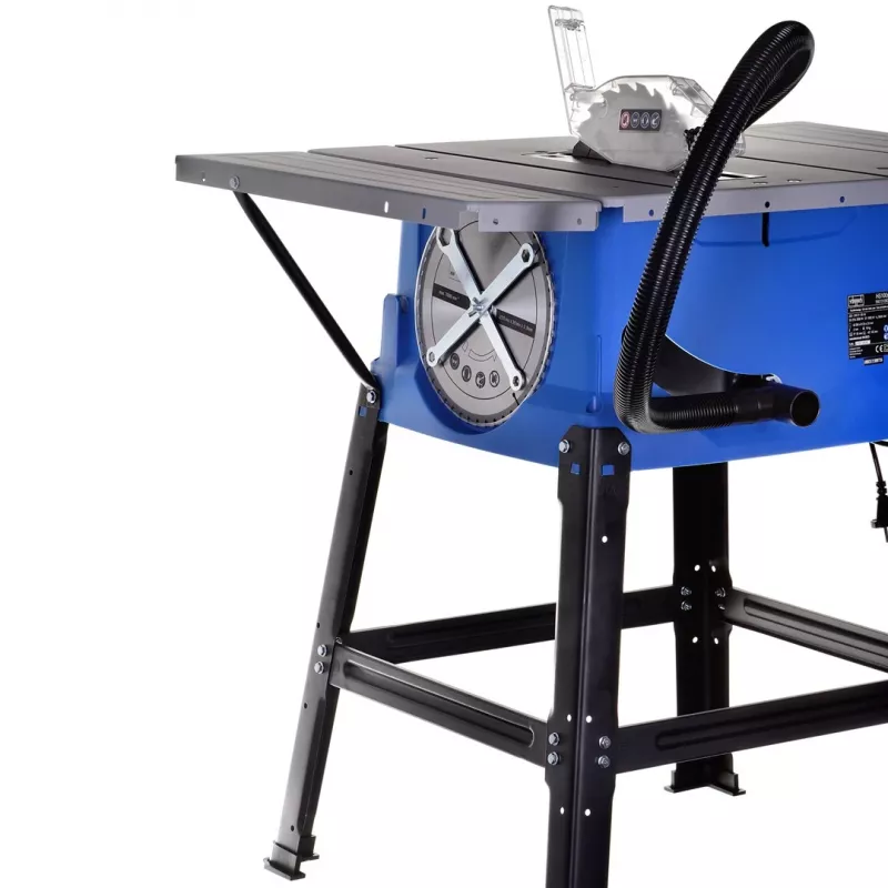 Piła stołowa Scheppach HS100S Special Edition — 2000 W, tarcza 250 mm, głębokość cięcia 85 mm, kąt ukosu 0–45°, składana podstawa
