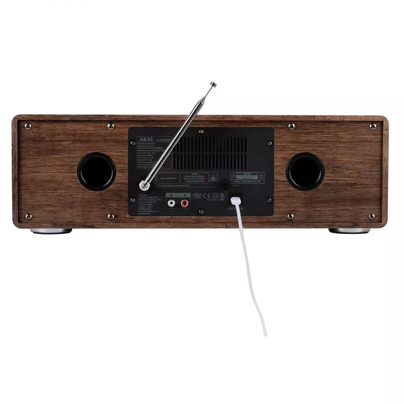 Mikrowieża AKAI AM-100 RHAPSODY — kompaktowy mini system audio ze zintegrowanym wzmacniaczem i odtwarzaniem CD/USB