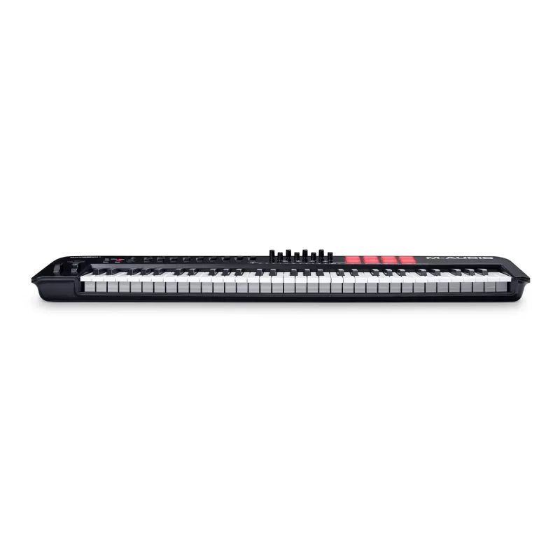 Klawiatura MIDI M-Audio Oxygen 61 MKV — 61-klawiszowy kontroler USB z 16 padami, 8 pokrętłami, wyświetlaczem, drążkiem pitch bend (czarna)