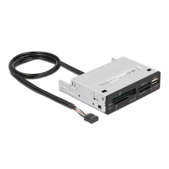 DeLOCK 91708 Czytnik kart USB 2.0 Wewnętrzny Czarny Szary CF SD MicroSD