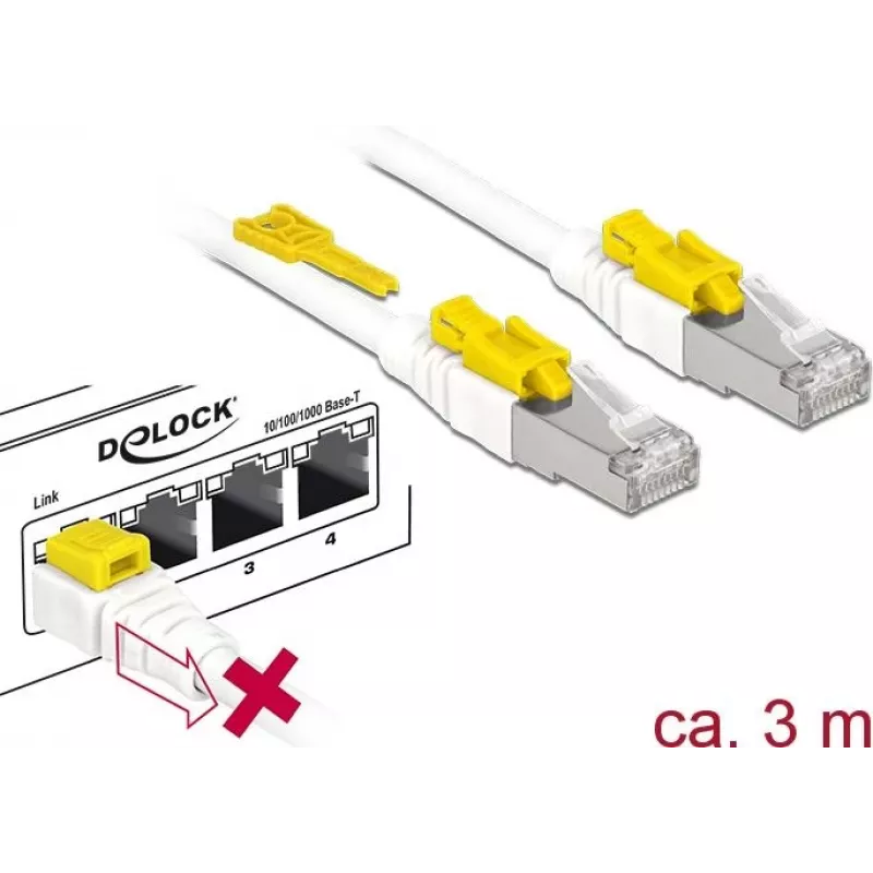 Kabel sieciowy DeLOCK 85333 RJ-45 Cat6a 3m Biały