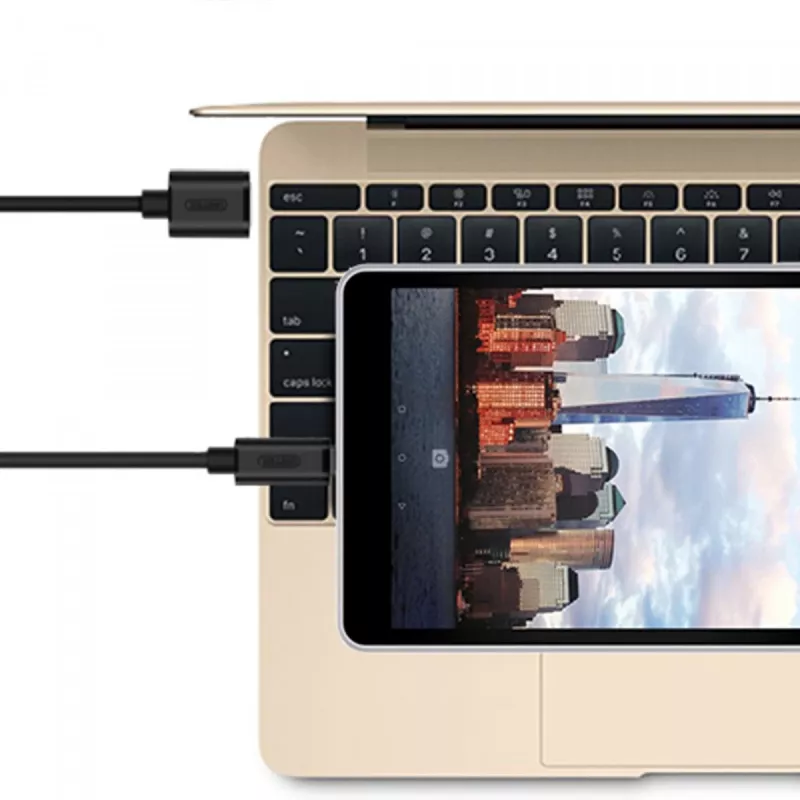 UNITEK Y-C474BK kabel USB USB 3.2 Gen 1 (3.1 Gen 1) 1 m USB A USB C Czarny