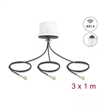 Antena DELOCK 81472 4G MIMO Dualband WiFi 6 z 2 x SMA i 1 x RP-SMA
