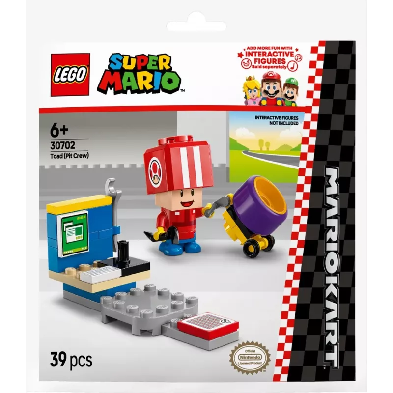 Klocki LEGO Mario Kart Toad Pit Crew polybag 30702 mały zestaw z minifigurką i akcesoriami