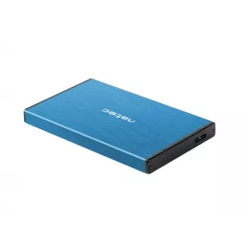 Zewnętrzna obudowa HDD/SSD NATEC Rhino GO 2,5 cala — USB 3.0, SATA III, do 4 TB, 9,5 mm, aluminium, niebieska